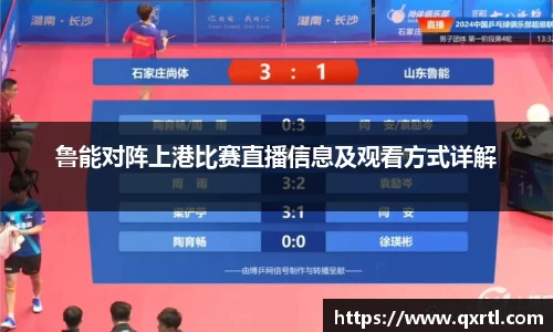 鲁能对阵上港比赛直播信息及观看方式详解