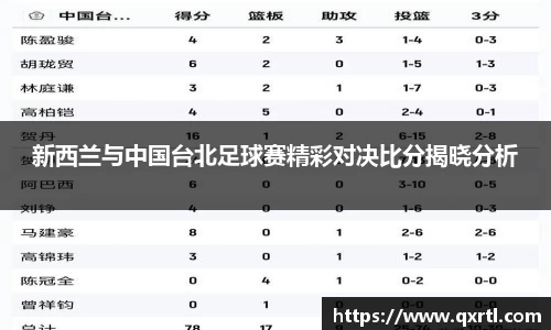 新西兰与中国台北足球赛精彩对决比分揭晓分析