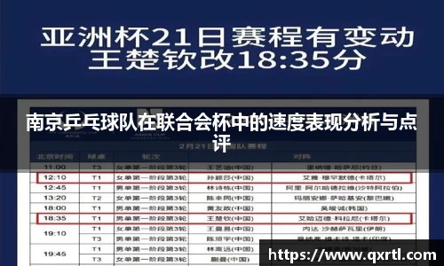 南京乒乓球队在联合会杯中的速度表现分析与点评